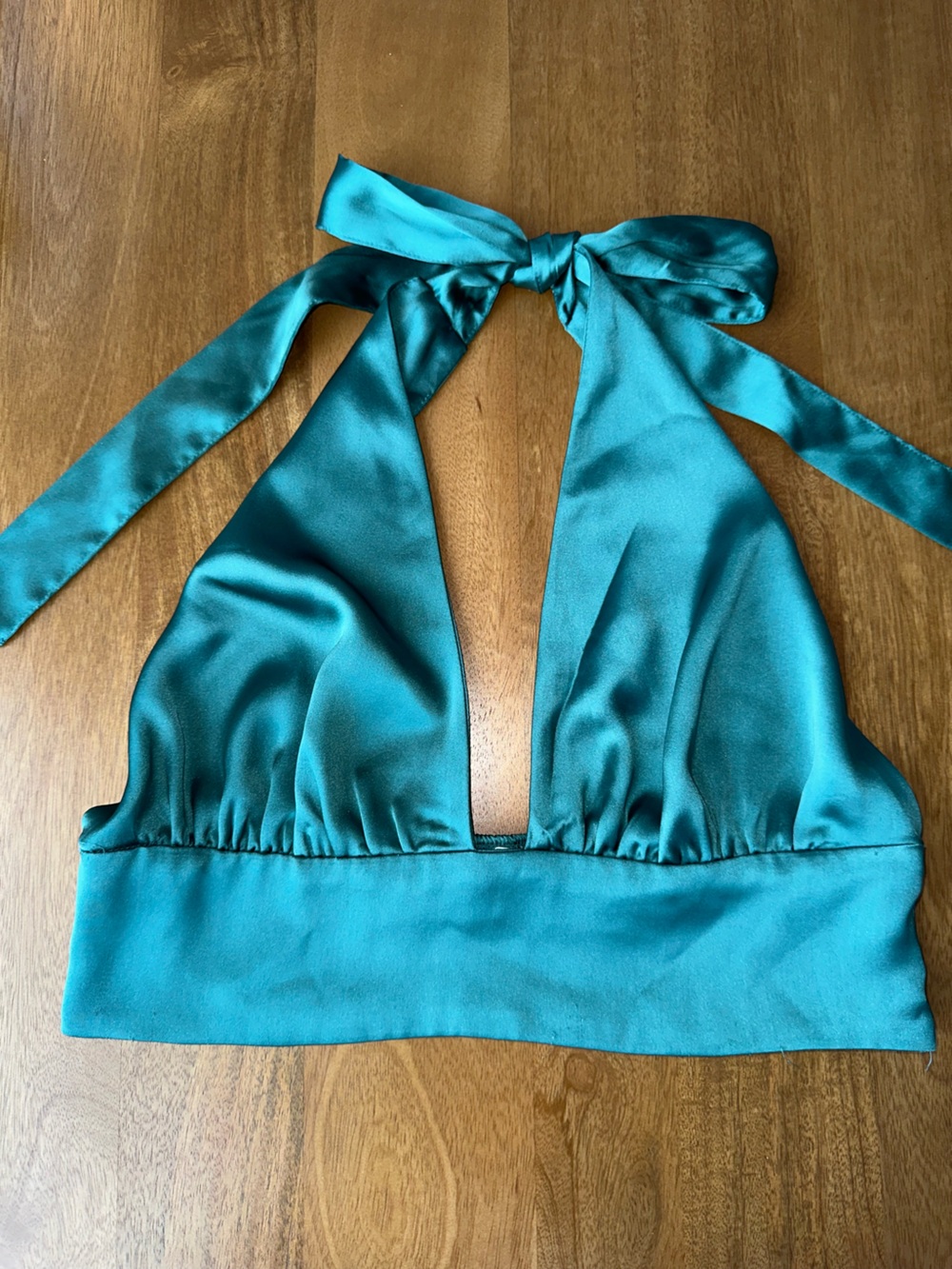 Green Satin Halter Top - Garage